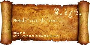 Mohácsi Áron névjegykártya