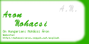 aron mohacsi business card