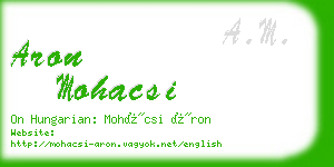 aron mohacsi business card